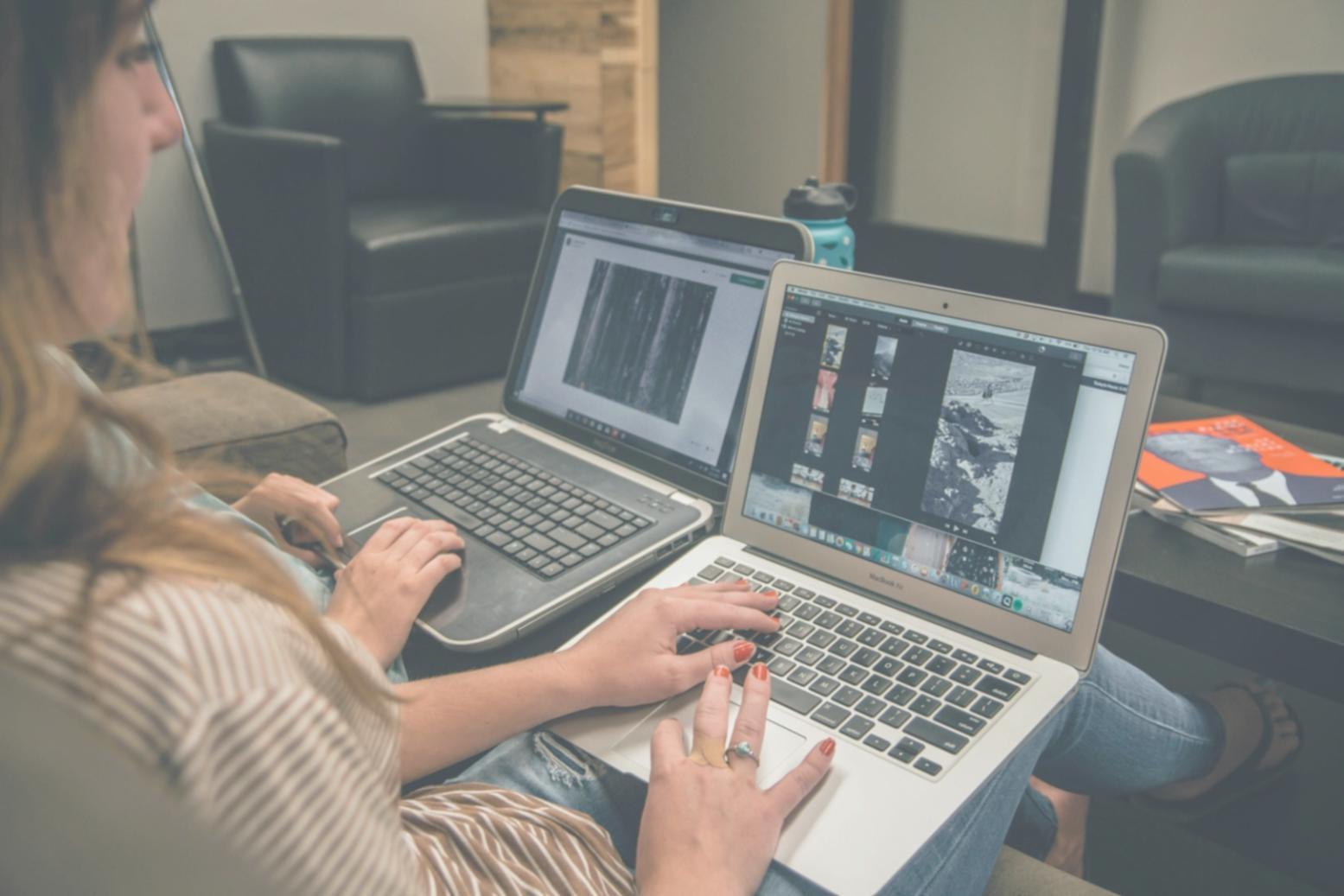 Student reviewing SEO campaign results and analytics data during program training